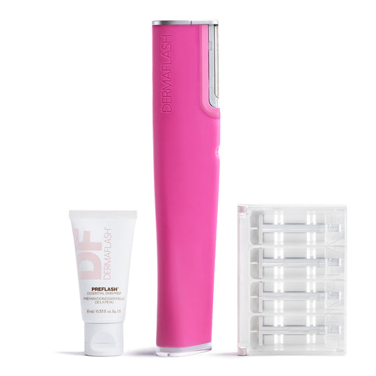 LUXE+ Sonic Dermaplaning & Peach Fuzz Removal Set, Pop Pink banner