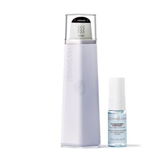 DERAMPORE+ Ultrasonic Pore Extractor + Skincare Infuser Set, Lilac banner